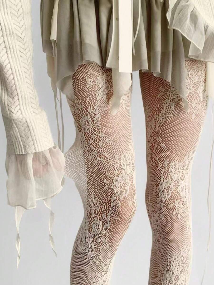 Bodystocking Fishnet - ROMWE Kawaii Fashionable & Sexy Floral