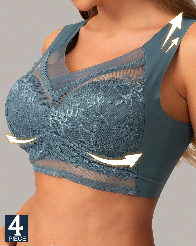 Push Up Bra Padded - 4Pcs Plus Size Women Seamless Bra