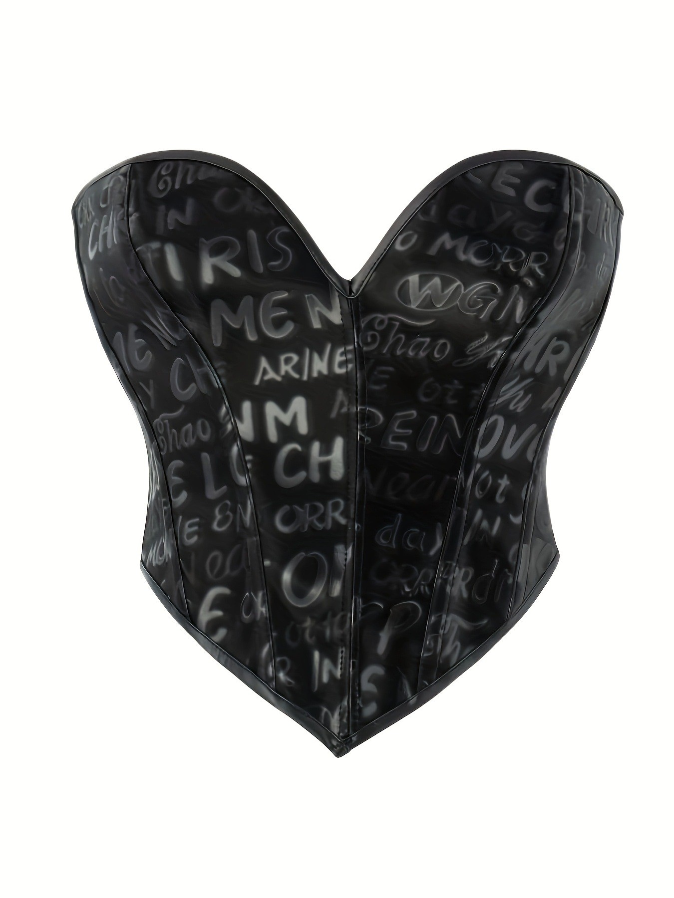 Black letter printed strapless - Corset Waist Cinch incelemesi ve fiyatı