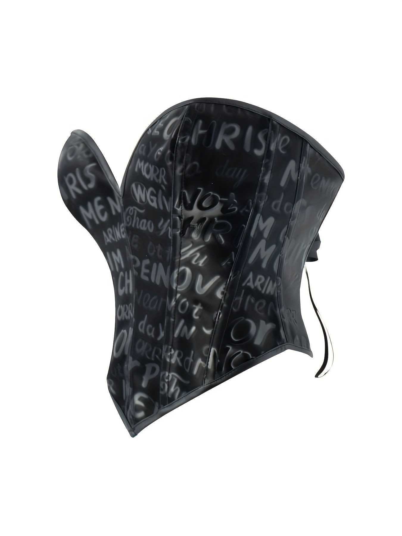 Black letter printed strapless - Corset Waist Cinch incelemesi ve fiyatı