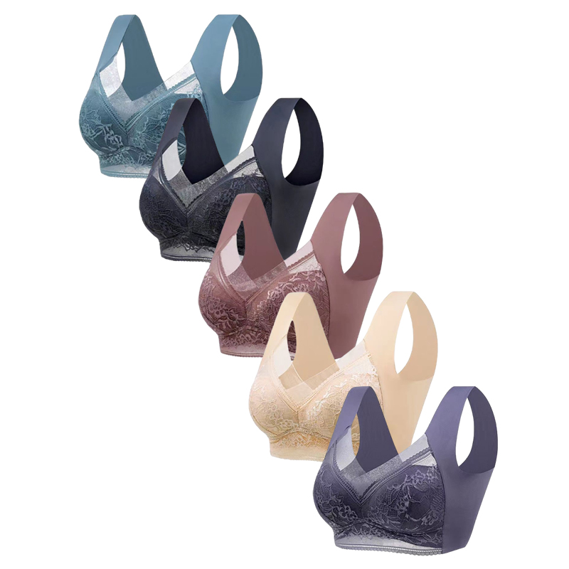 5PCS Plus Size Bras Women Lace - Bralette Wireless Soft incelemesi ve fiyatı