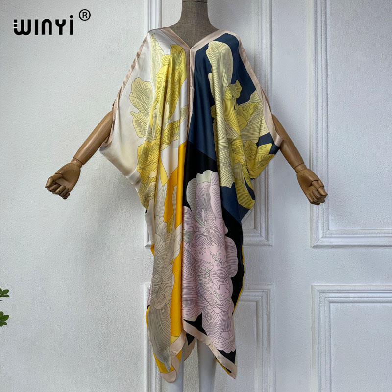 WINYI Summer african V-neck dr - Robe Silk Women incelemesi ve fiyatı