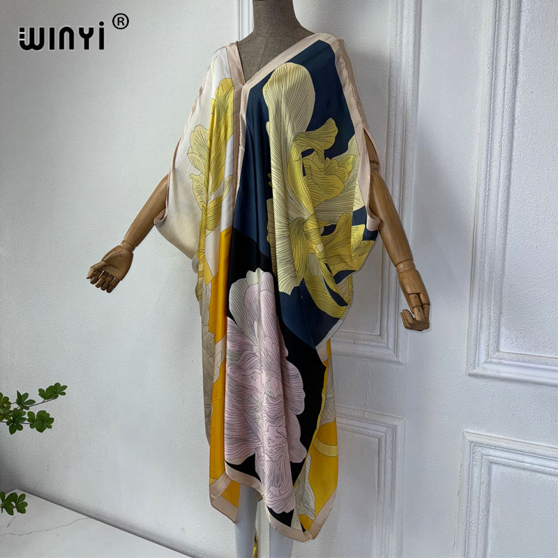 WINYI Summer african V-neck dr - Robe Silk Women incelemesi ve fiyatı