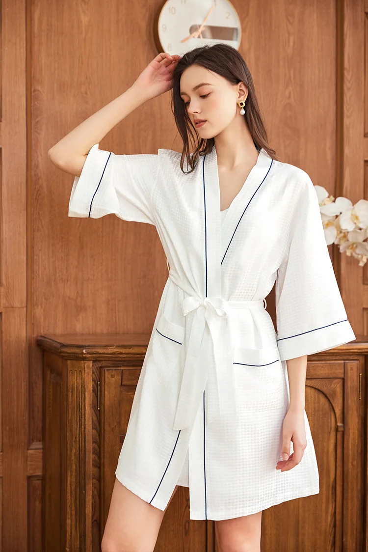 Waffle Jacquard 100% Mulberry  - Robe Silk Women incelemesi ve fiyatı