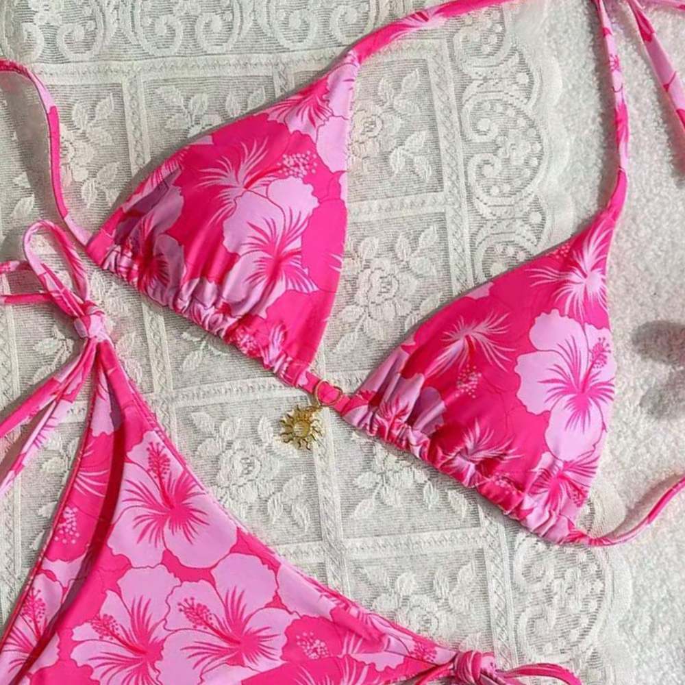 Women's Printed Vest Bikini+Th - Thong Bikini Women incelemesi ve fiyatı