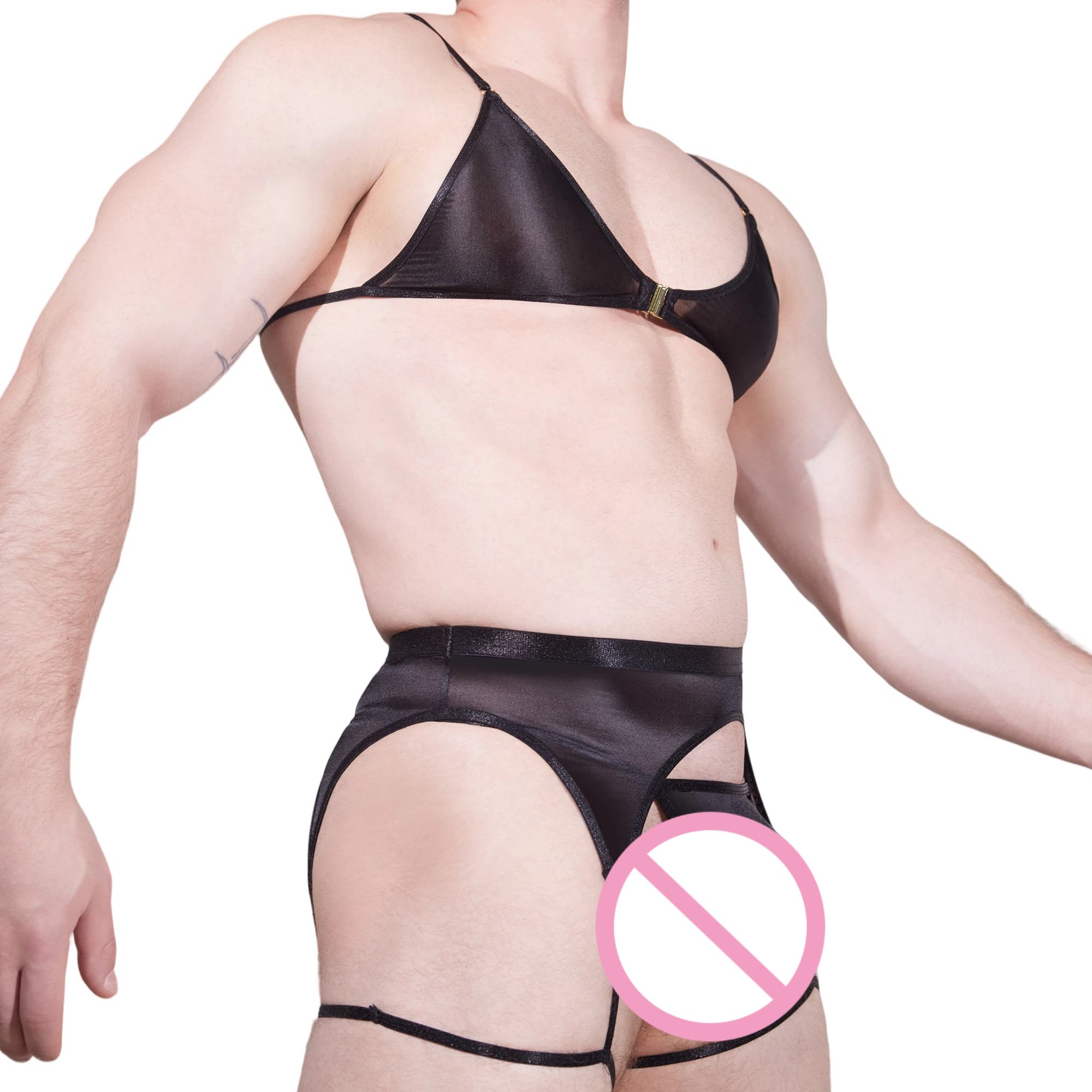 Men Novelty See-through Lace L - Garter Belt Set incelemesi ve fiyatı