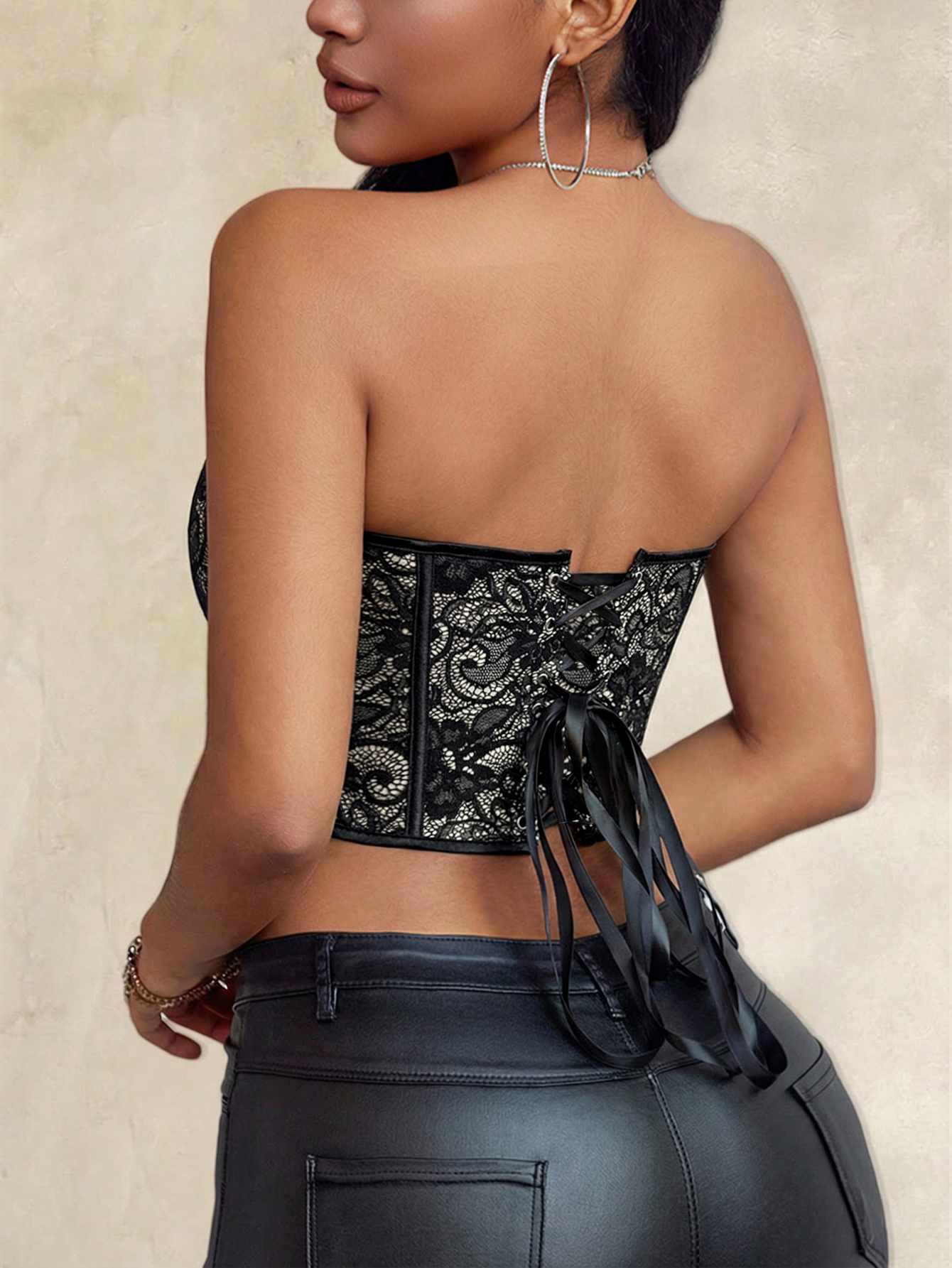 Sexy black lace heart-shaped s - Strapless Bra Backless incelemesi ve fiyatı
