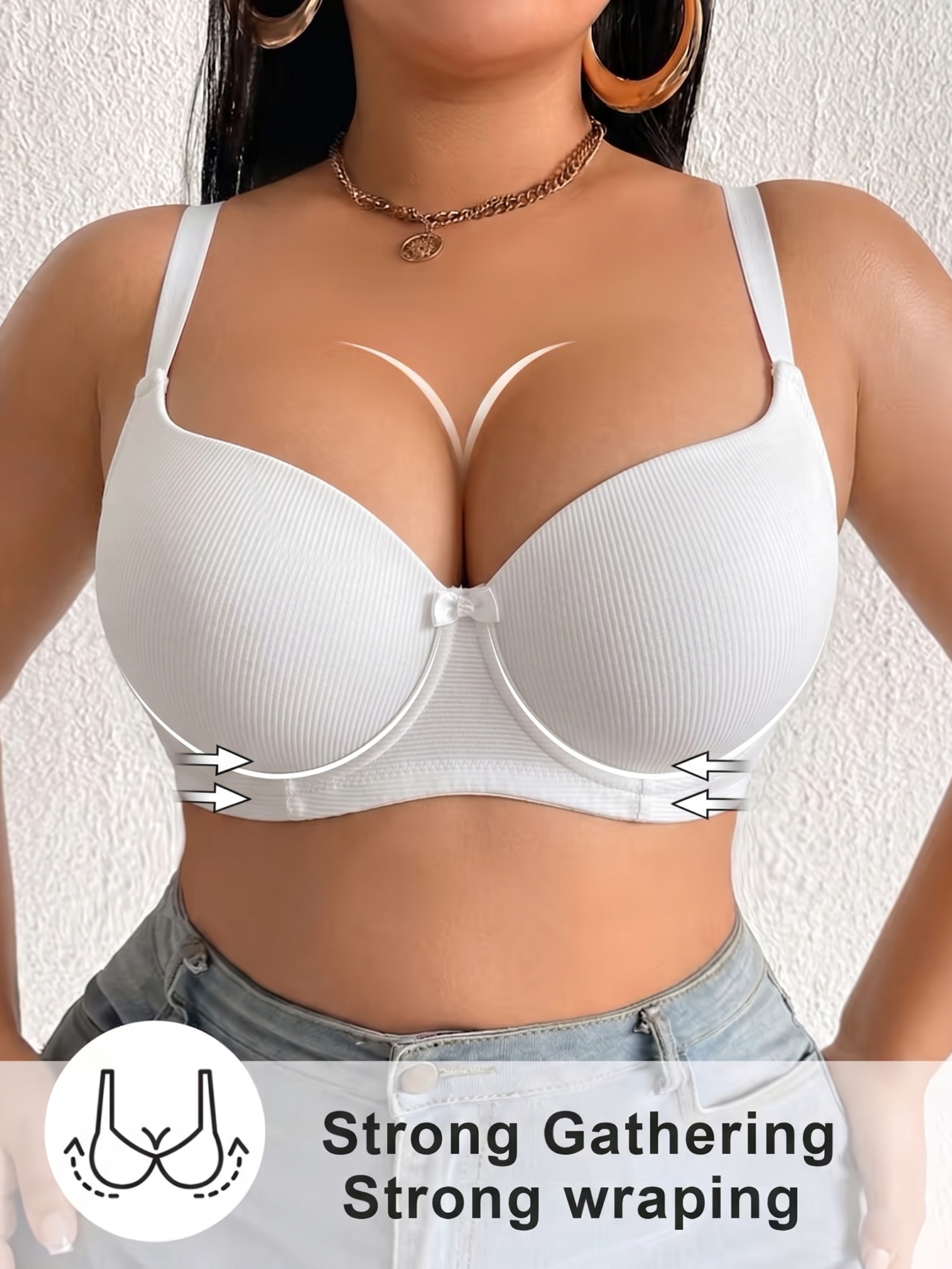 Plus Size Ribbed Women Bra Thi - Push Up Bra Padded incelemesi ve fiyatı