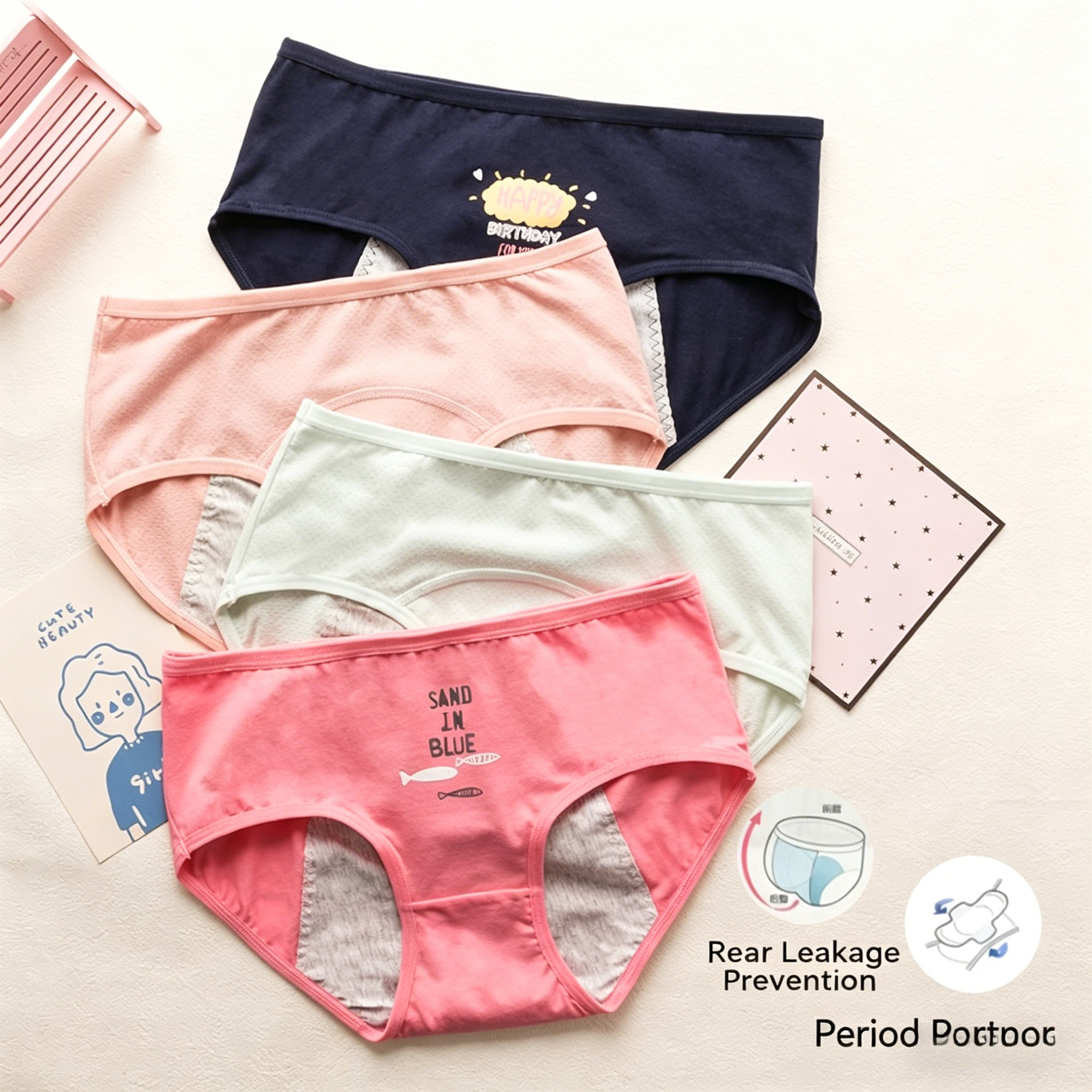 Cute Cartoon Period Underwear  - Period Panty Absorbent incelemesi ve fiyatı